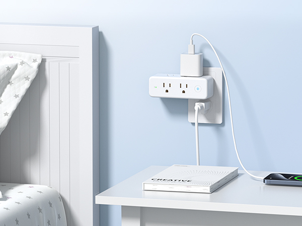 rotating wall outlet extender for bedroom