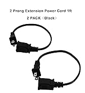 2 Prong Extension Power Cable 1FT, Short Flexible Power Cord,US Male/Female Power Cable for NEMA ...