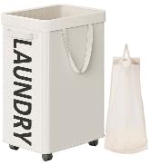 Optish Laundry Basket with Wheels, 90L Rolling Laundry Hamper with Wheels, Large Clothes Hamper o...
