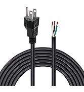 Replacement Power Supply Cord,6.46Ft 18 Gauge Cable 110V 115V 120V 125V 300V for Appliance, NEMA ...