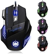 Zelotes Ergonomic 7200 DPI LED Optical Wired Gaming Mouse Mice 7 Buttons Compatible Mac Pro Gamer...
