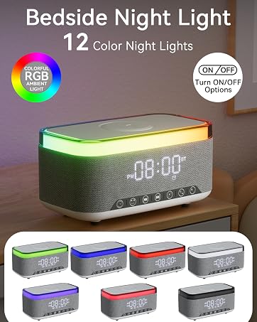 Wireless Charging Alarm Clock Speaker