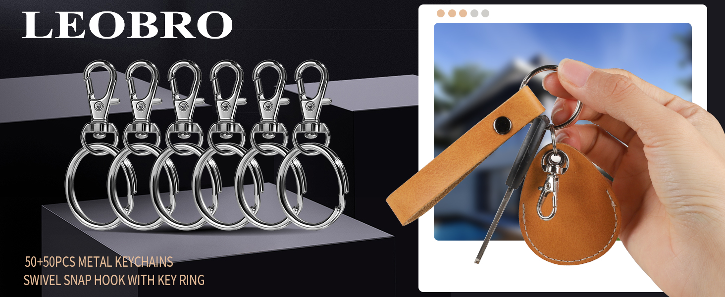 50PCS KEYCHAINS WITH 50PCS KEY RINGS