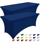 Smiry 2 Pack Spandex Table Cloth 6FT, Elastic Fitted Stretch Tablecloths for Rectangle Tables, Wa...