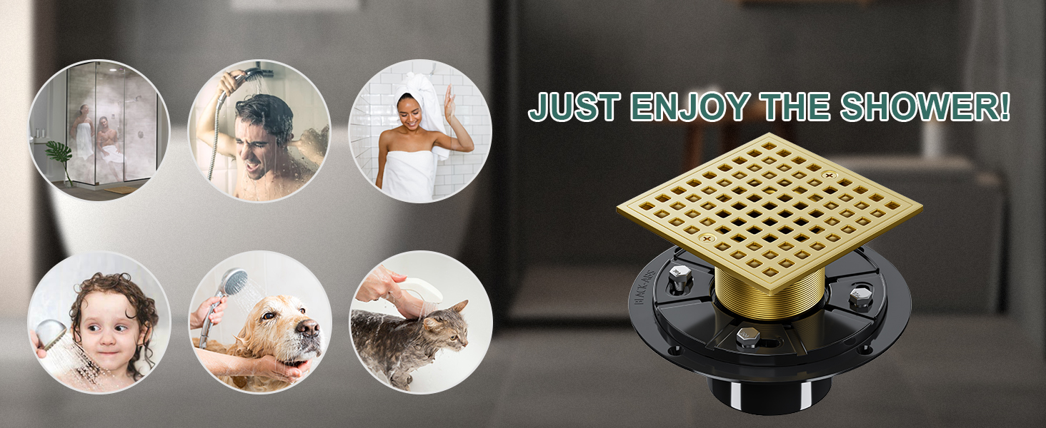 4 Inch Brushed Gold Shower Drain