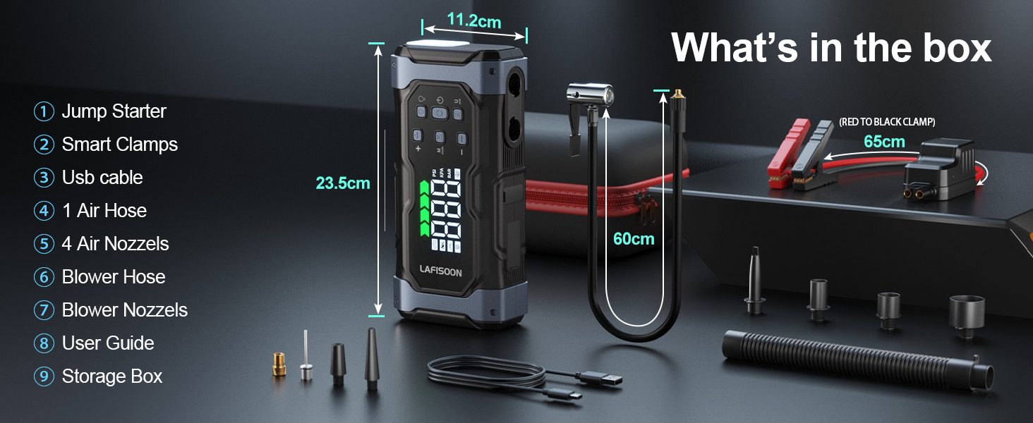 portable jump starter with air compressor