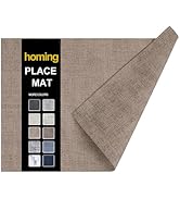 homing Faux Leather Heat Resistant Placemats 6 Packs, Waterproof Wipeable Dining PU Place Mats fo...