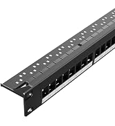 LEENUE 24 Port Keystone Patch Panel, 1U Blank CAT6 Rackmount Panel with Detachable Cable Manageme...