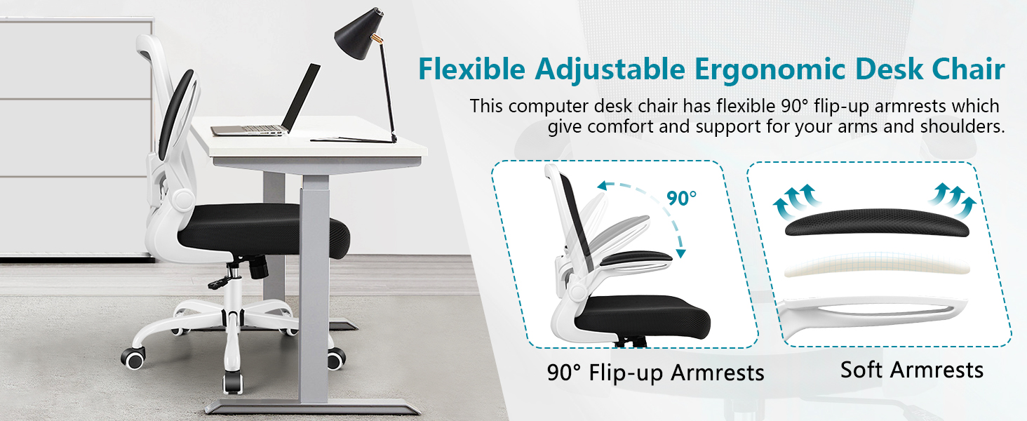 Flexible adjustable ergonomic desk chair