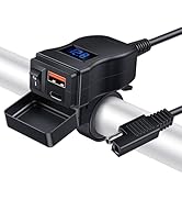 Randpow Motorcycle USB Charger(38W), 6.4A USB Type C 2-IN-1 Motorcycle Phone Charger Port, SAE to...