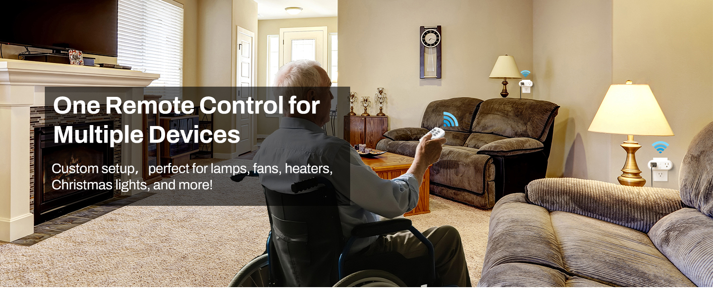 Wireless Remote Control Outlet with 2 Individual Switch Control