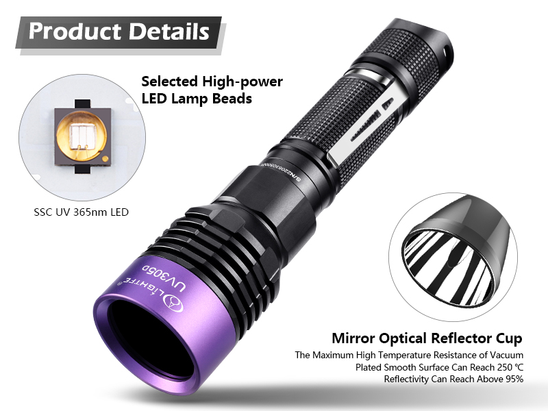 Black light flashlight 365nm