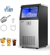 VEVOR Commercial Ice Maker Machine, 100 lbs/24h with 30 lbs Storage Capacity, Built-in/Freestandi...