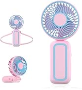 QearFun Portable Handheld Fan, Hand Fan with USB Rechargeable Battery, Mini Electric Pocket Fan w...