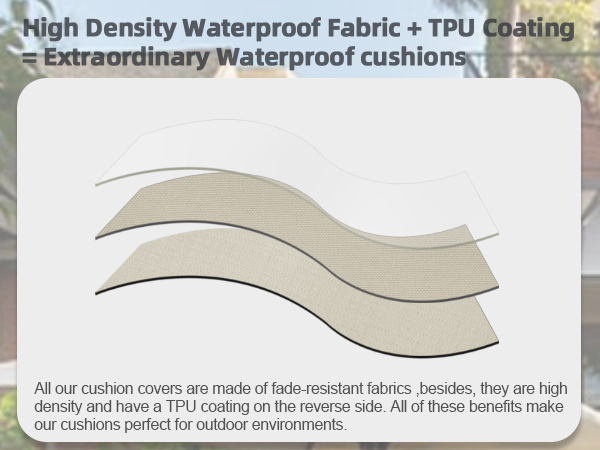 Waterproof outdoor chair cushion