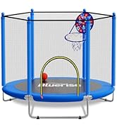 BLUERISE 60" Trampoline for Kids 5FT Toddler Trampolines Indoor/Outdoor with Adjustable Gymnastic...
