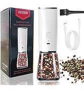 MEHIDFY 170ML Gravity Electric Salt and Pepper Grinder Set, Fast Rechargeable Salt and Pepper Mil...