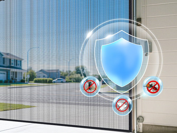 garage door screen with magnetic closure