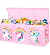 Mabahoo Extra Large Toy Chest, Collapsible Sturdy Toy Storage Organizer with Lids, 40"X14"X16" La...