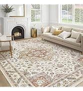 Vintage Living Room Area Rug 8x10 - Large Soft Washable Oriental Traditional Distressed Farmhouse...