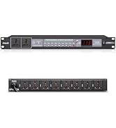 FMUSER 10-Outlet Power Sequencer Conditioner, 3000W Rack Power Conditioner with Independent Power...