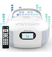 Greadio Boombox CD Player, Portable FM Radio CD Player with Bluetooth 5.1, LCD Display, AC/Batter...