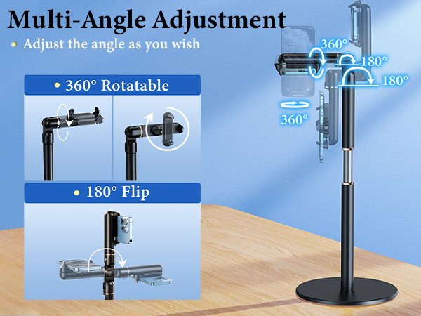 360 degree rotatable and 180 degree flip
