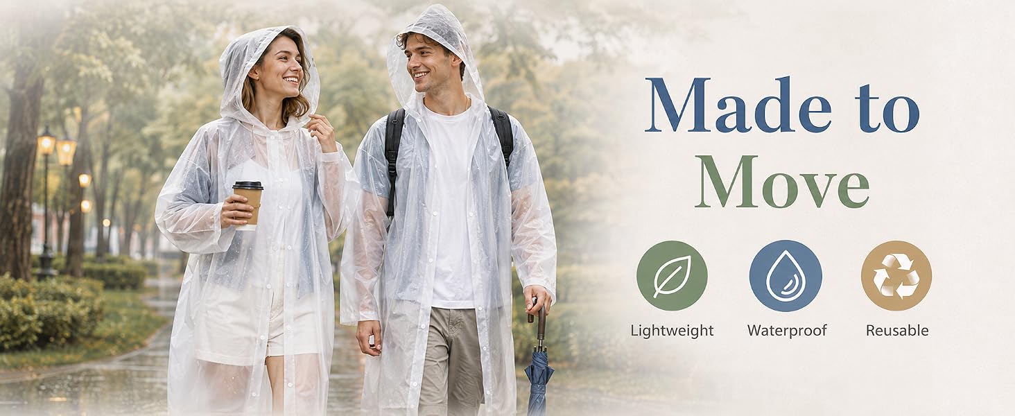 lightweight packable rain ponchos adults