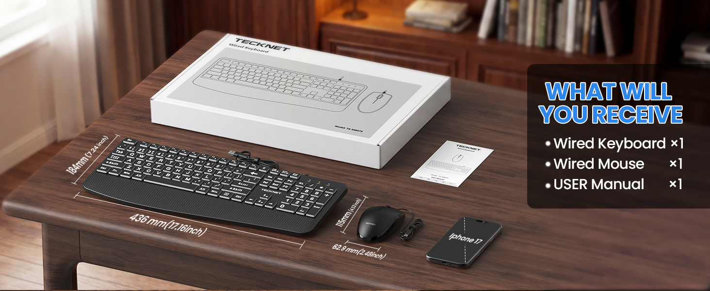 Wired Keyboard and Mouse Combo