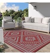 GENIMO Outdoor Rug for Patio Clearance - 5x8 ft Waterproof Plastic Camping Rugs, Reversible Outsi...