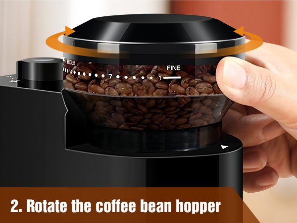 Rotate the coffee bean hopper