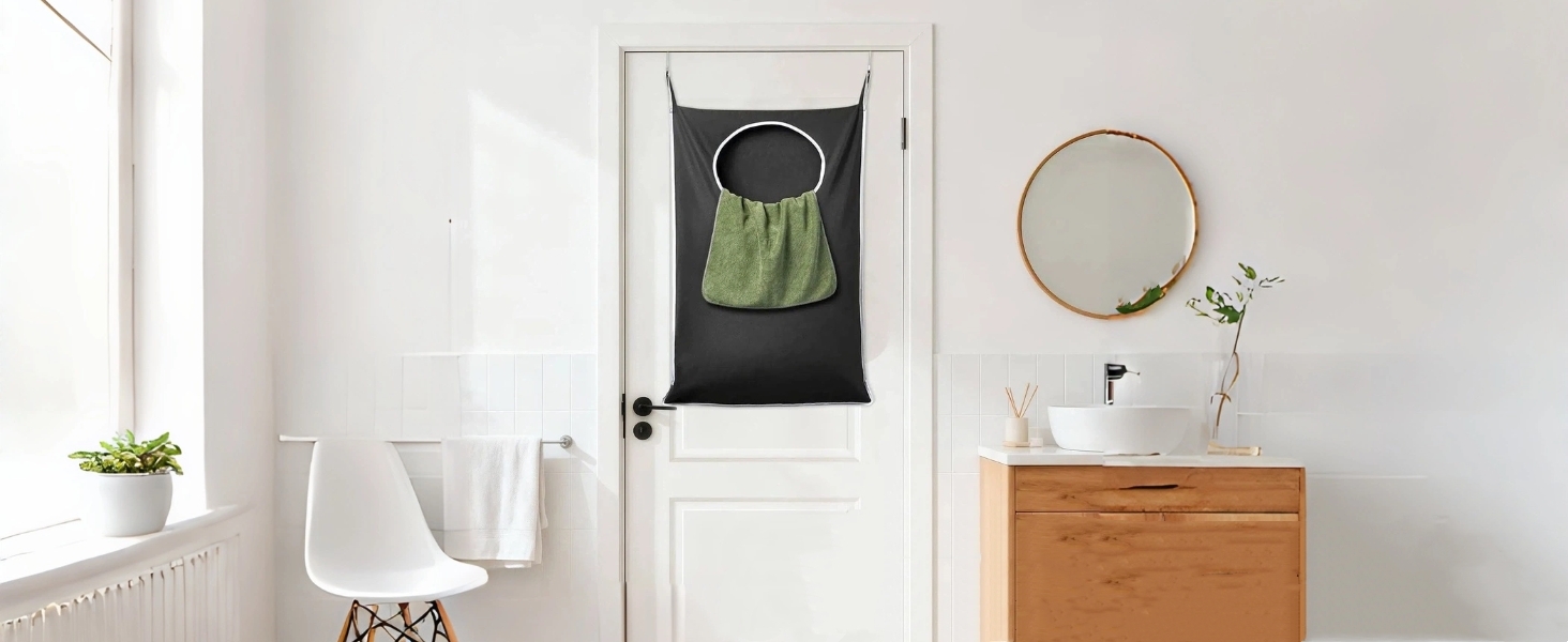 KEEPJOY Hanging Laundry Hamper Bag-BLACK