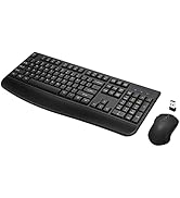 Wireless Keyboard and Mouse Combo, Full-Sized 2.4GHz Wireless Keyboard with Comfortable Palm Rest...