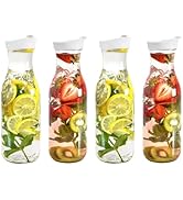 DilaBee Plastic Water Pitcher With Lid Round Carafe Pitchers for drinks, Milk, Smoothie, Iced Tea...