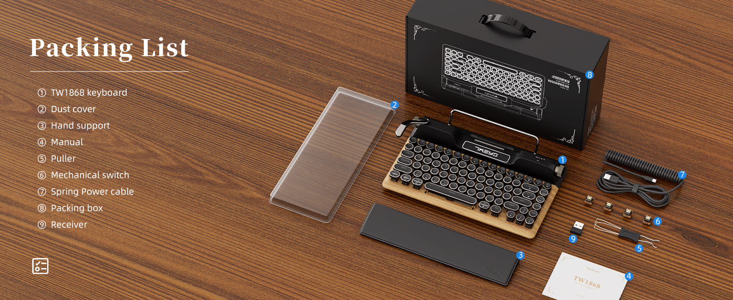 The package contains premium keyboard accessories