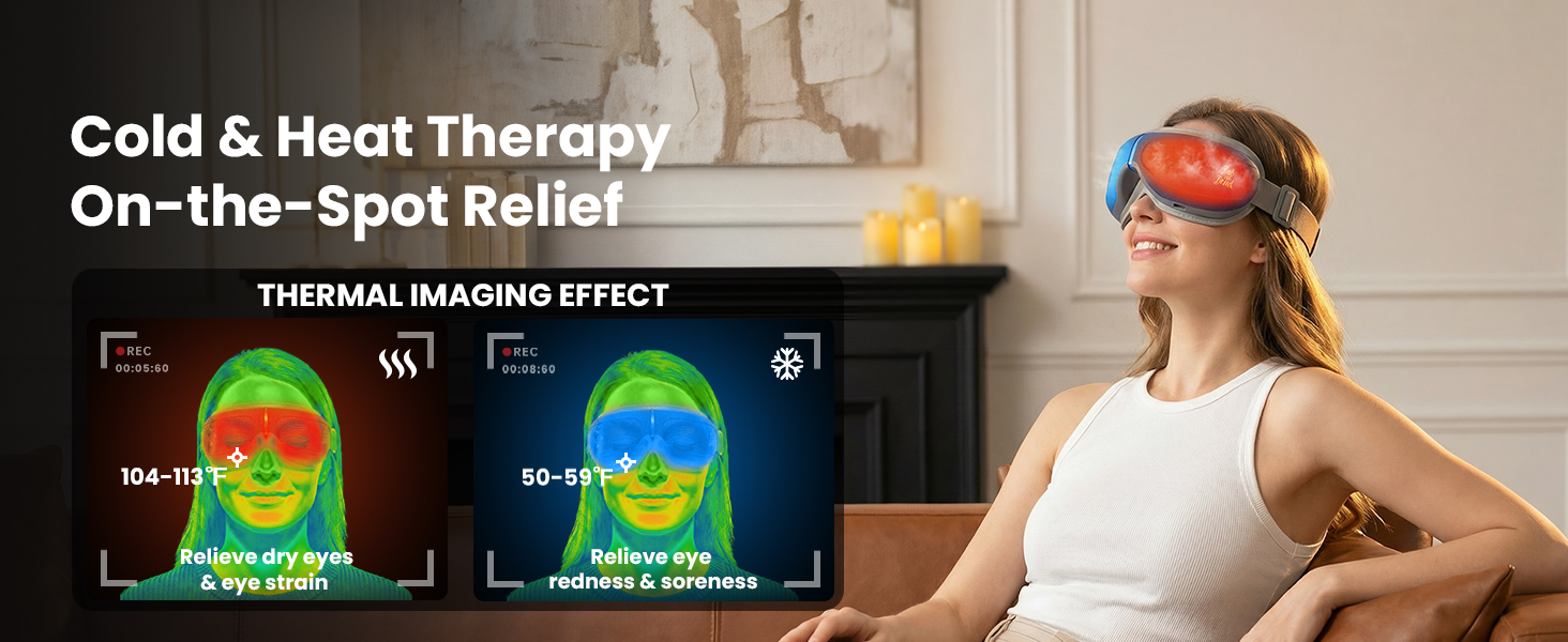 eye massager with heat and cooling fsa/hsa eligible eye mask massager migraine mask