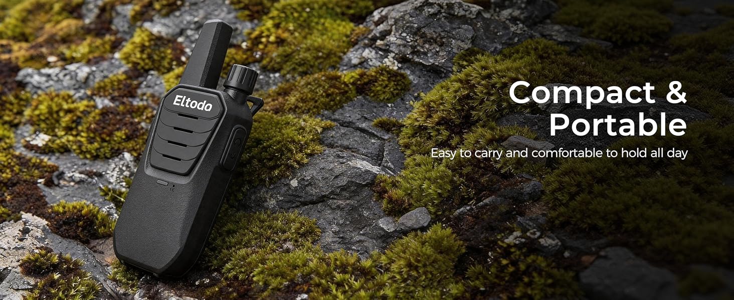 The walkie-talkie was placed on a moss-covered volcanic rock.