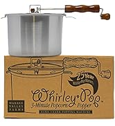 Original Whirley-Pop Popcorn Popper - Metal Gear - Silver - With Good Time Guide