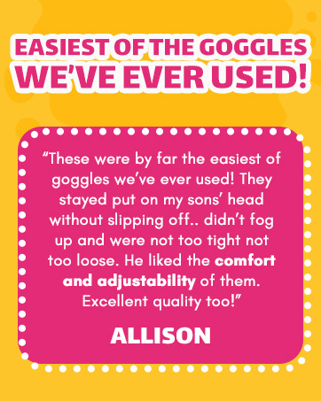 Excellent quality kids goggles; Allison&amp;#39;s review proves no-slip comfort and anti-fog lenses.