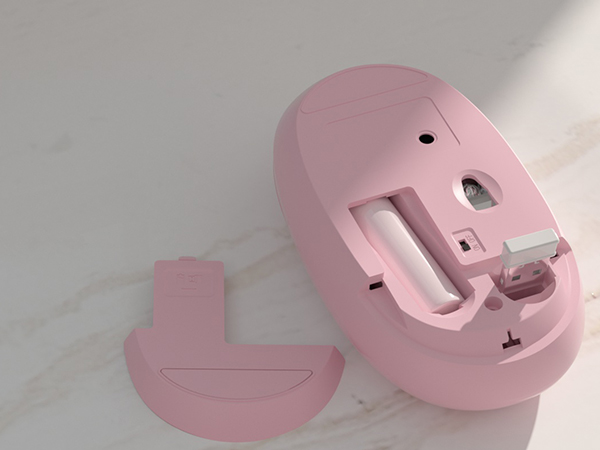 pink colorful wireless keyboard and mouse