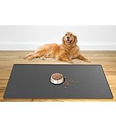 Extra-Large Silicone Dog Mat, 47.3x31.5 Inches Dog Cat Feeding Mat with High Lips, Non-Slip Pet D...
