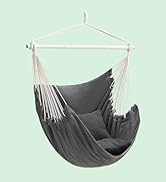 SONGMICS Hammock Chair, Load Capacity 500 lb, Hanging Chair with 2 Cushions, Large Hammock Swing ...