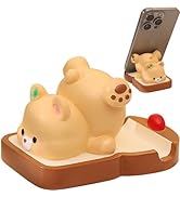 Meroqeel Cartoon Bread Bear Cell Phone Stand for Desk, Cute Statue Phone Holder for Lovely Women ...