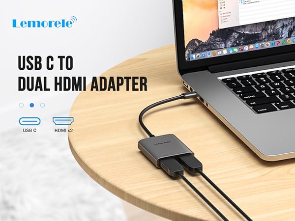 Lemorele TC21 Dual Hdmi Adapter