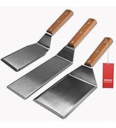 Stainless Steel Spatula Set, Grill Spatula Set with Full Tang Handle &amp; Beveled Edges, Long Wide S...