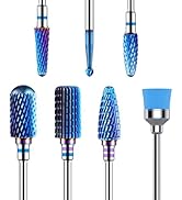 MelodySusie Nail Drill Bits 7pcs, Tungsten Carbide Drill Bits for Acrylic Gel Nail Polish Hard Ge...