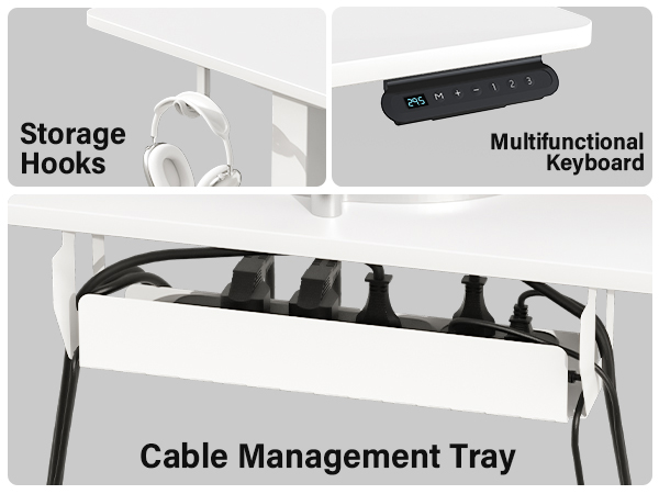 Sit Stand up Desk with Cable Management