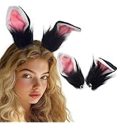 Aceorna Bunny Ears Hair Clips Furry Rabbit Ears Hair Pins Cute Bunny Hair Accessories for Women 2...