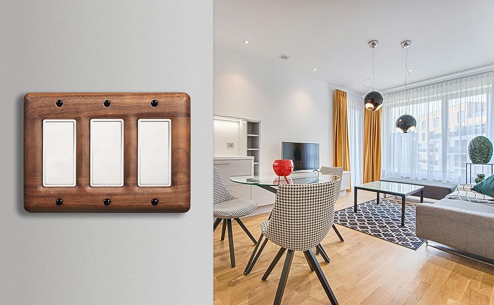 three light switch cover plate