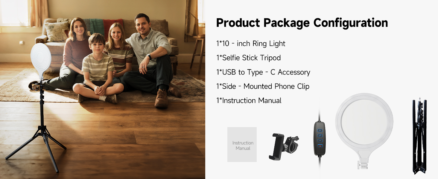 light ring with phone holder and stand